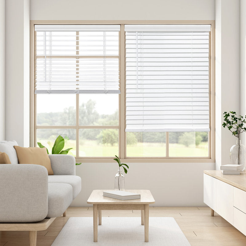 2" Cordless Faux Wood Blinds - Room Darkening Venetian Window Shades