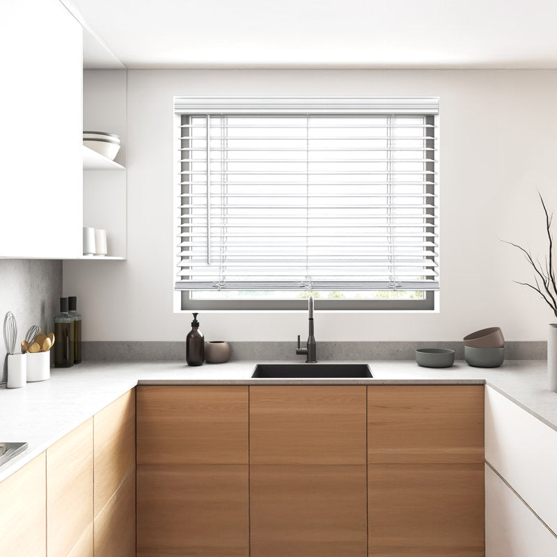 2" Cordless Faux Wood Blinds - Room Darkening Venetian Window Shades