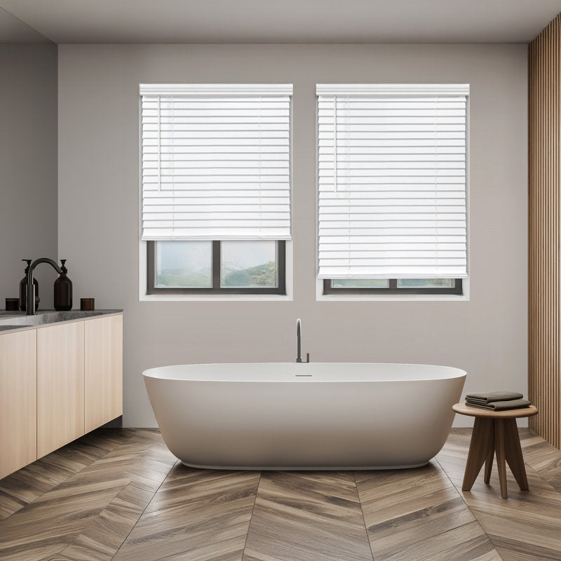 2" Cordless Faux Wood Blinds - Room Darkening Venetian Window Shades