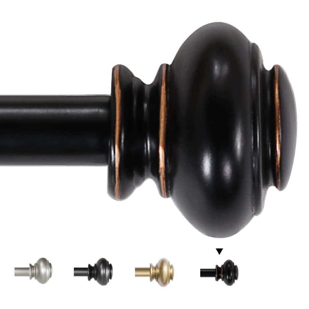 3/4" Adjustable Iron Single Curtain Rod - Modern Indoor/Outdoor