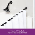 Adjustable Tension Shower Curtain Rod - Rust-Resistant Steel - 42-72"