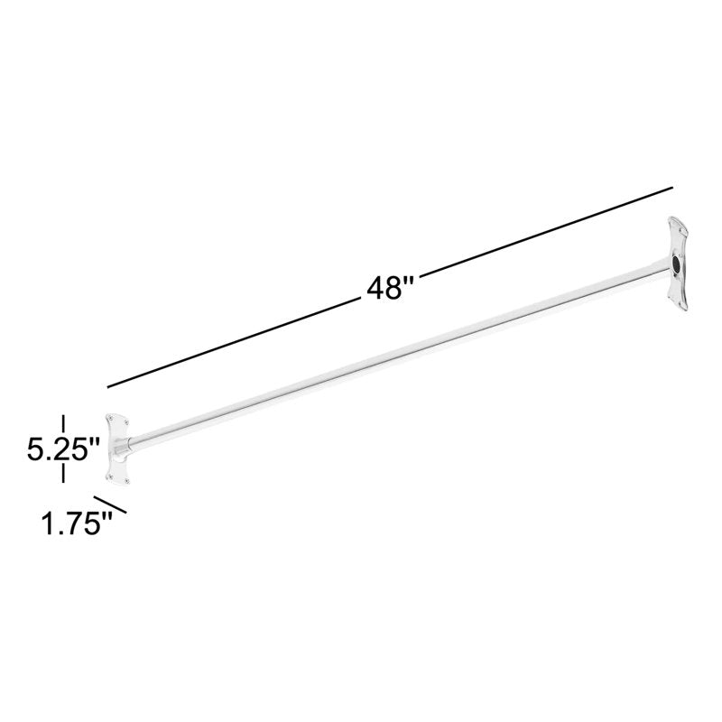 48-Inch Brass Straight Shower Curtain Rod - Brushed Gold Walk-in Shower