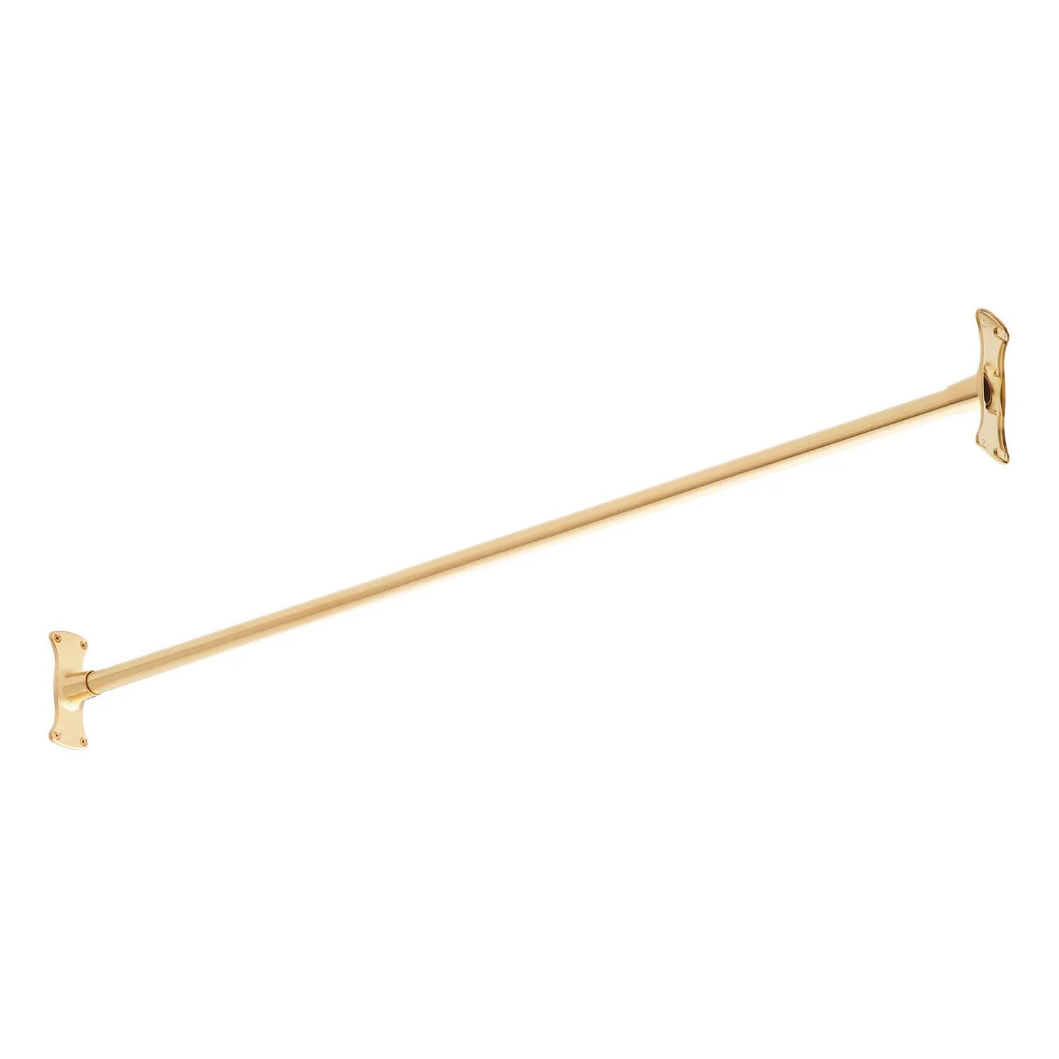 48-Inch Brass Straight Shower Curtain Rod - Brushed Gold Walk-in Shower