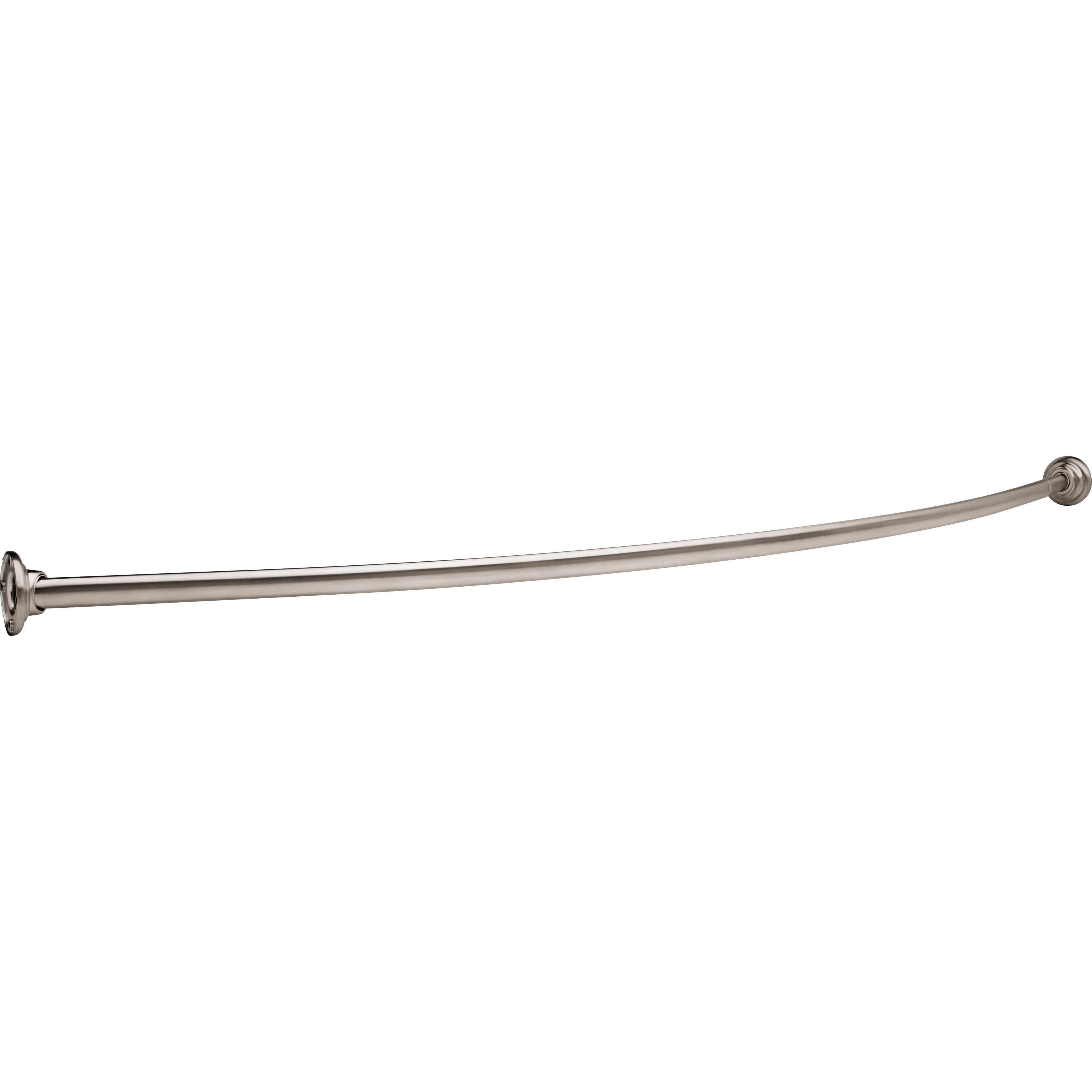 61-Inch Curved Shower Curtain Rod - Stainless Steel Adjustable Rail