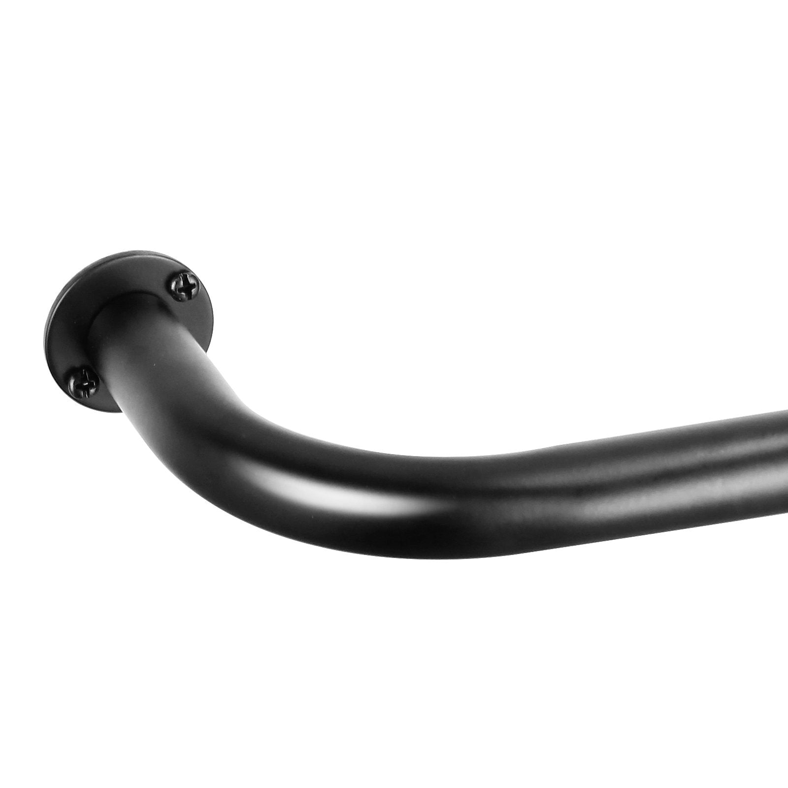 Adjustable Steel Curtain Rod - Matte Black Wraparound Design