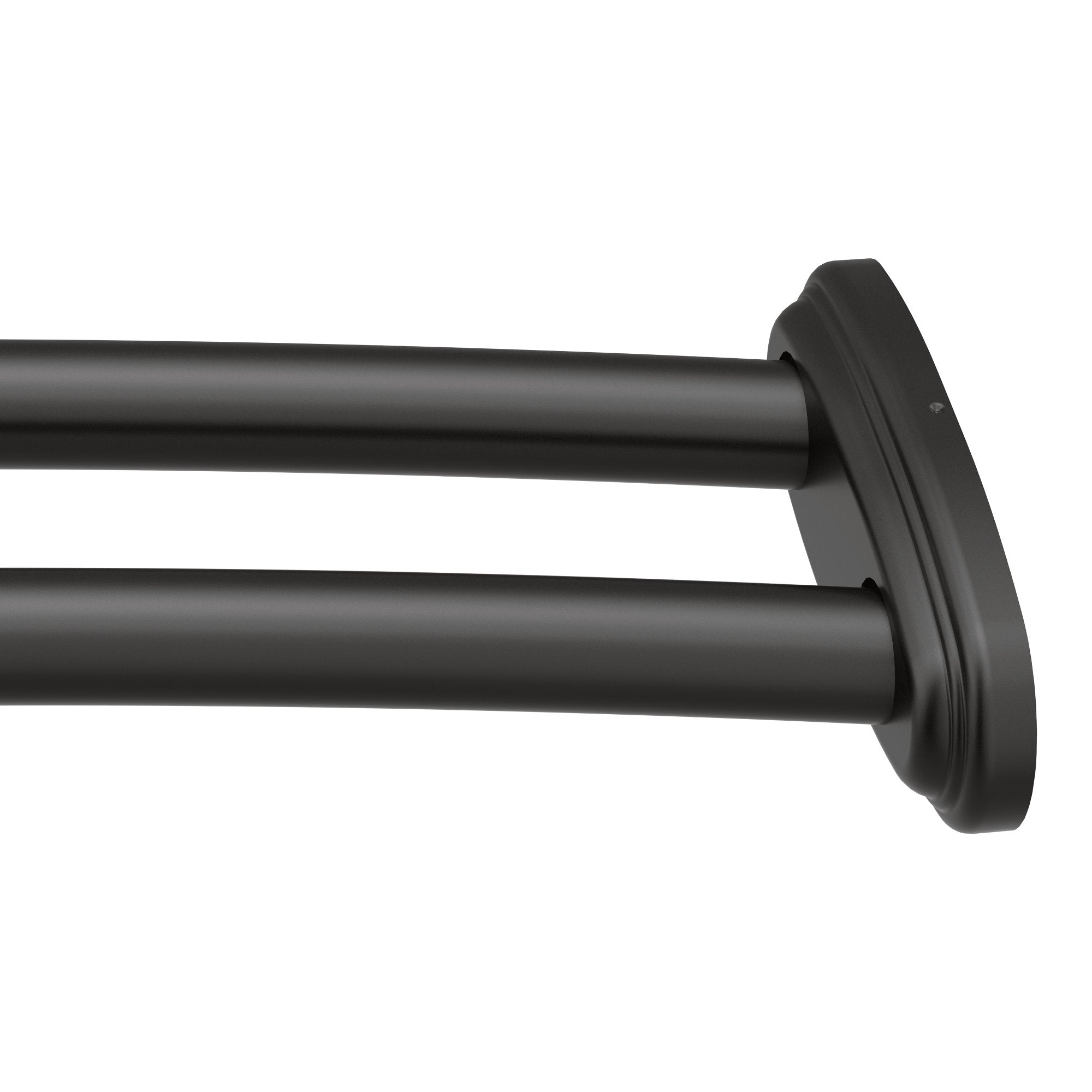 Moen Adjustable Double Curved Shower Rod - Matte Black Stainless Steel