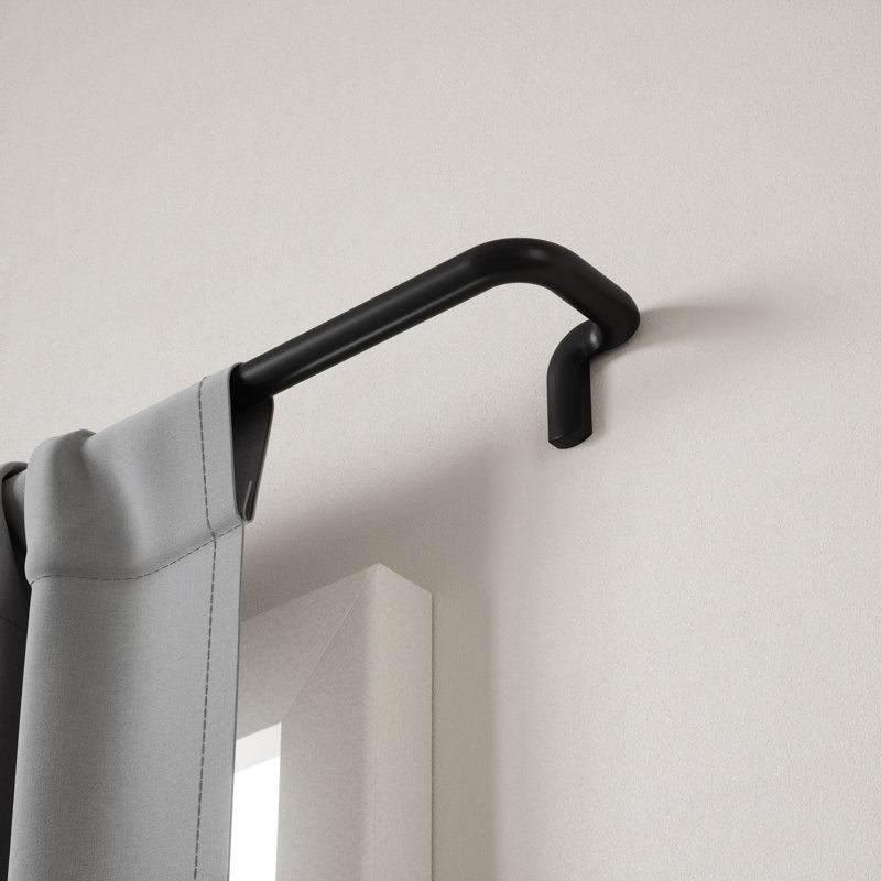 Wrap Around Blackout Curtain Rod - Adjustable Steel Industrial Set