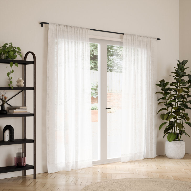 Wrap Around Blackout Curtain Rod - Adjustable Steel Industrial Set