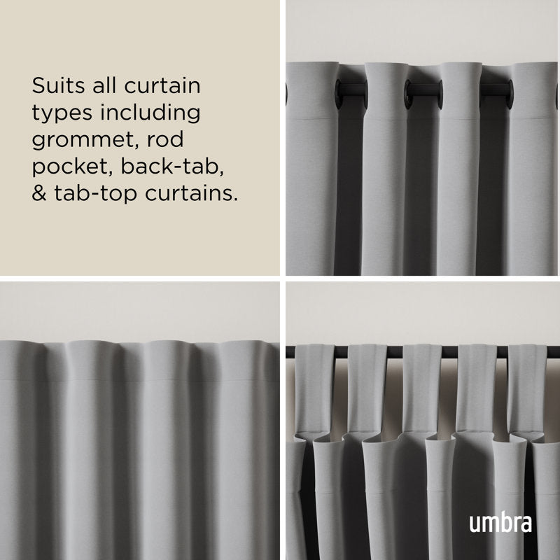 Wrap Around Blackout Curtain Rod - Adjustable Steel Industrial Set