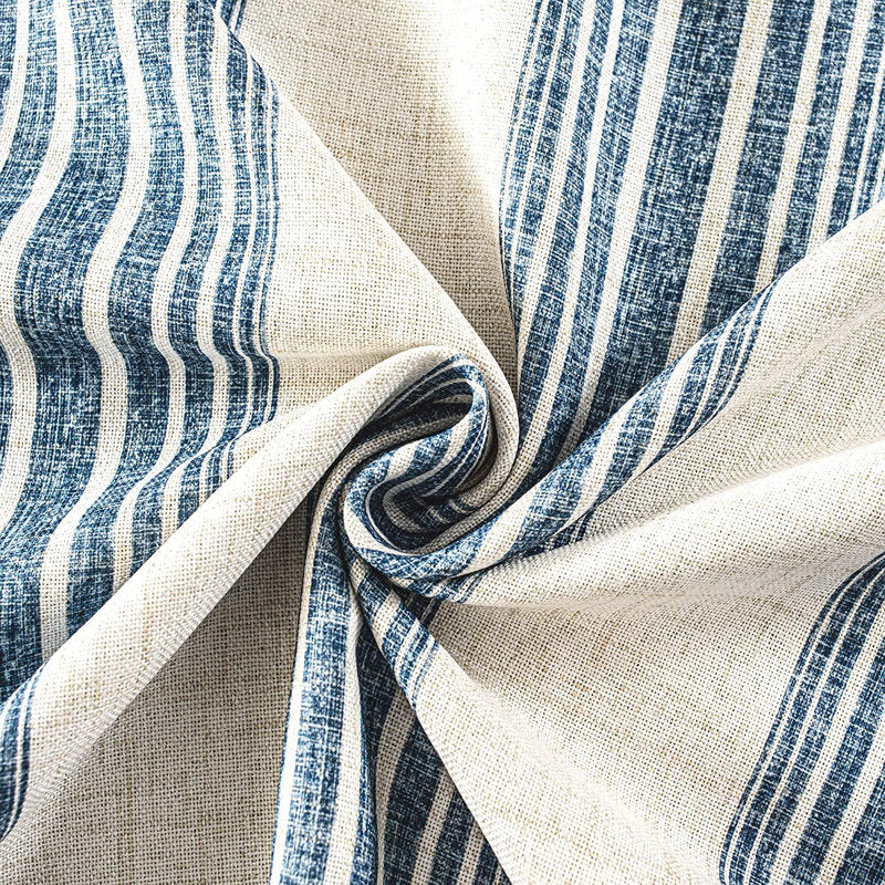 Striped Linen Blend Window Valance - Tailored Farmhouse Style