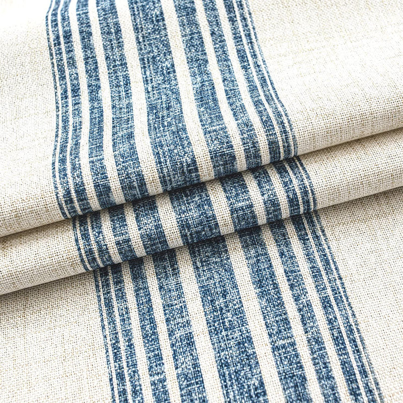 Striped Linen Blend Window Valance - Tailored Farmhouse Style