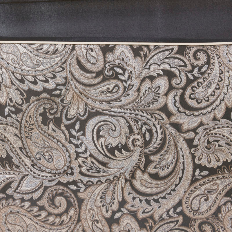Paisley Jacquard Shower Curtain - Traditional Black Bathroom Decor