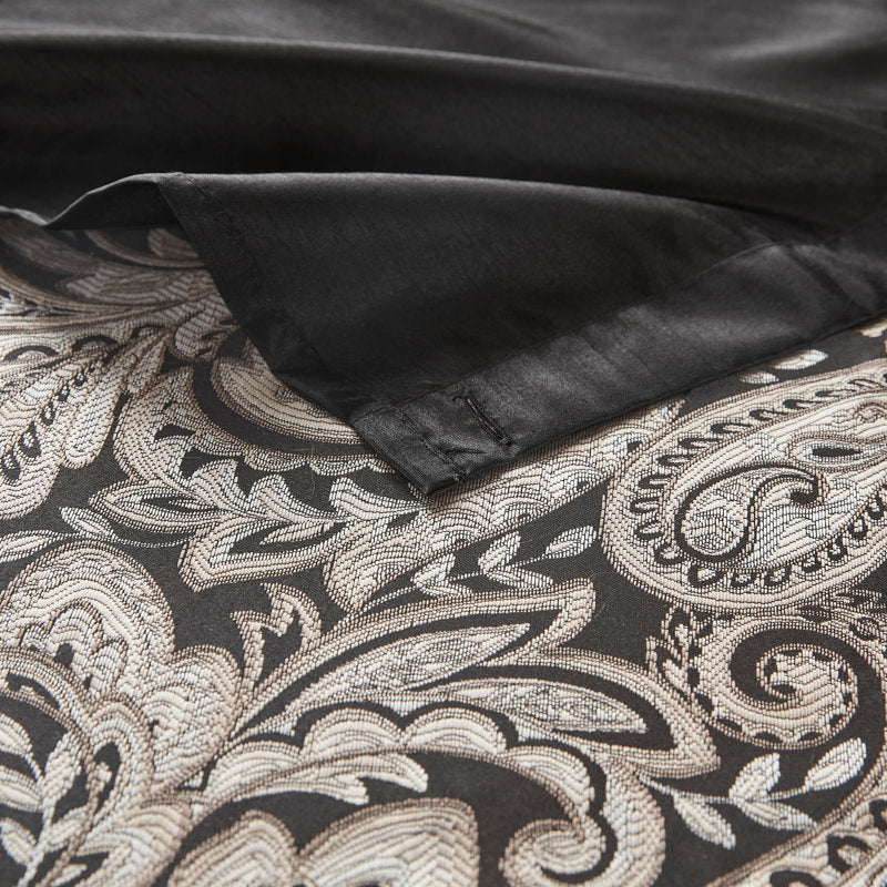 Paisley Jacquard Shower Curtain - Traditional Black Bathroom Decor