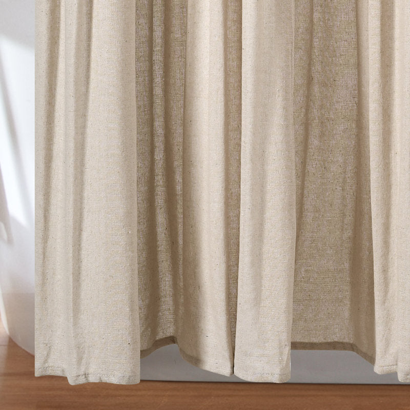 Beckham Linen Button Shower Curtain - Farmhouse Bathroom Decor