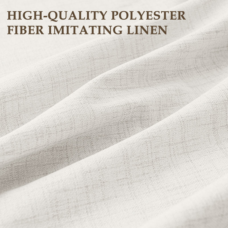 100% Blackout Curtains - Faux Linen Thermal Set for Bedroom