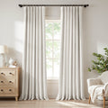 100% Blackout Curtains - Faux Linen Thermal Set for Bedroom