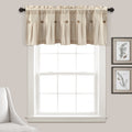 Cotton Blend Tailored Window Valance - Modern Farmhouse Button Style
