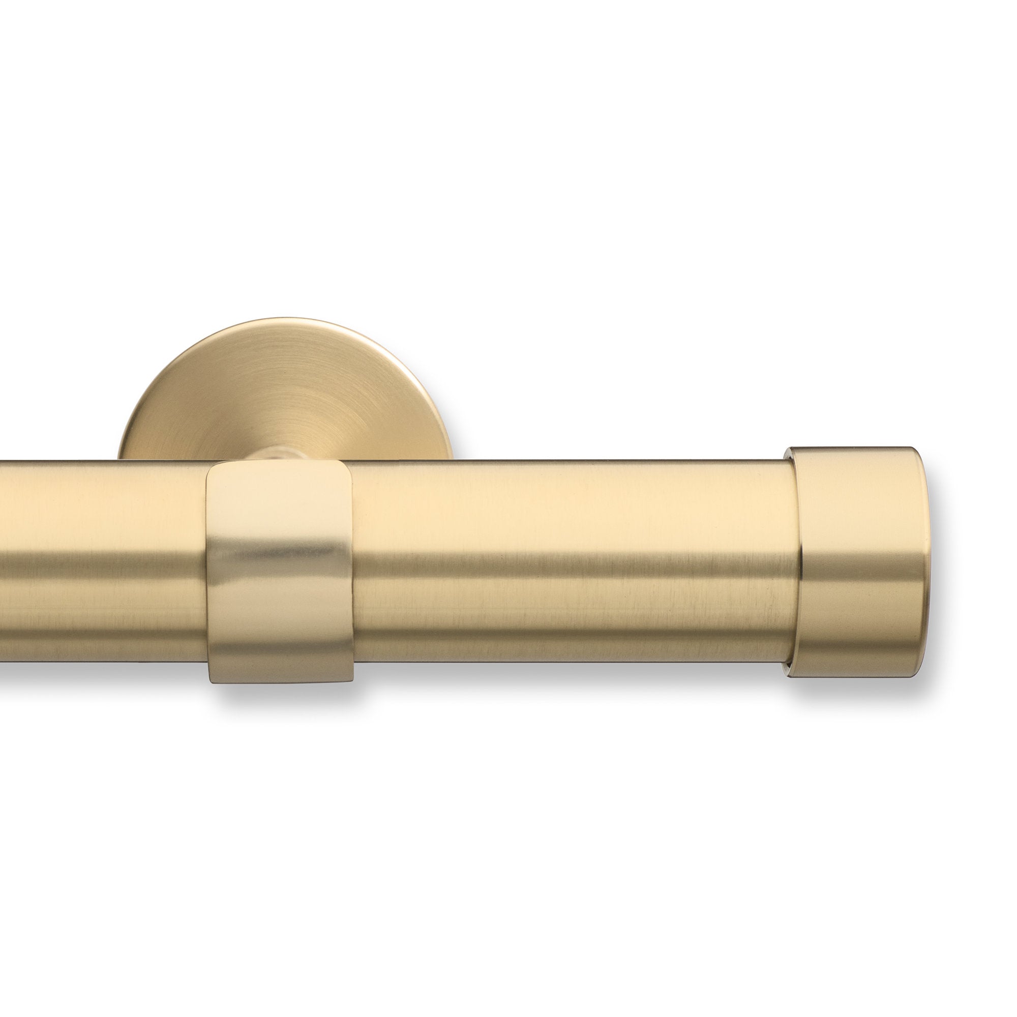 1-1/8" Fixed Curtain Rod | Brushed Gold Metal | Heavy Window Treatments