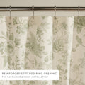 Green Floral Cotton Blend Shower Curtain - 72x72 Bathroom Decor