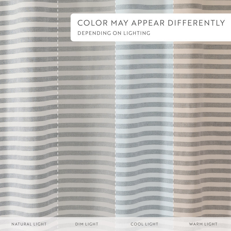 Navy Striped Cotton Blend Shower Curtain - 72x72 Modern Bathroom