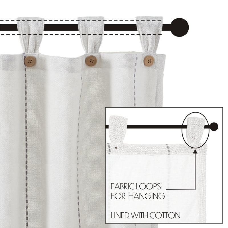 Cotton Striped Cafe Curtain Set - Farmhouse Burlap Tiers for Kitchen