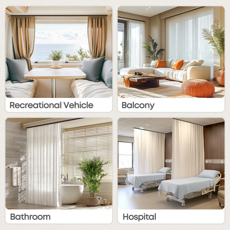 Aluminum Ceiling Mount Curtain Track Set for Room Dividers