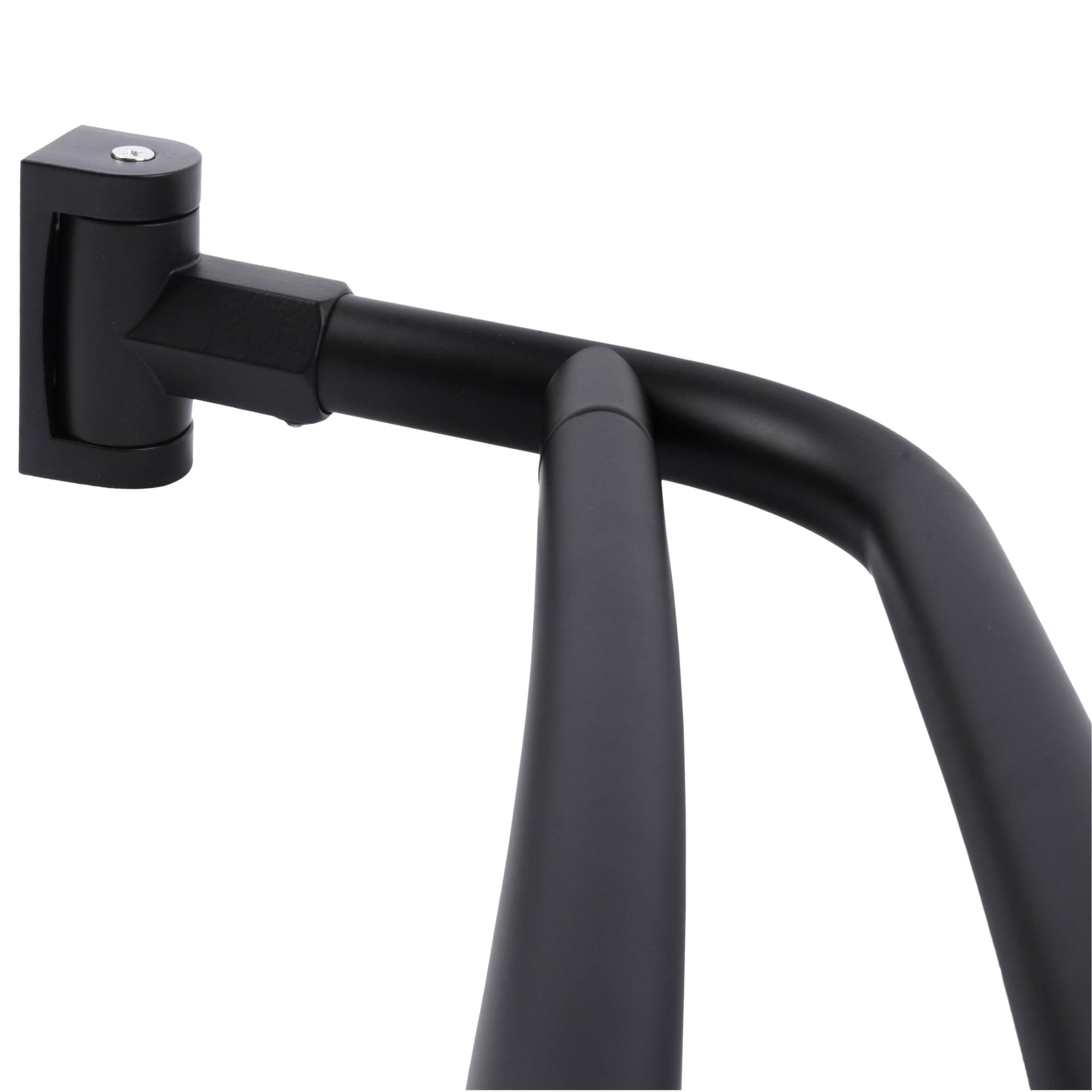 Double Curved Shower Rod | Matte Black Aluminum | Adjustable 44-70"