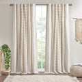 Imani Cotton Boho Curtain Panel - Tufted Chenille Geometric Decor