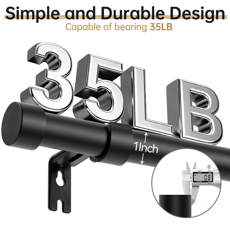 1" Modern Aluminum Adjustable Curtain Rod - Indoor/Outdoor