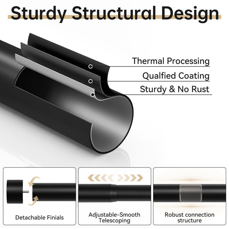 1" Modern Aluminum Adjustable Curtain Rod - Indoor/Outdoor