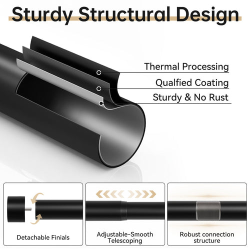 1" Modern Aluminum Adjustable Curtain Rod - Indoor/Outdoor