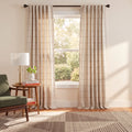 Laurene Blackout Curtain - Windowpane Plaid Linen Blend for Bedroom