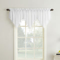 Sheer Voile Ascot Valance with Beaded Tassels for Living Room