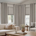 Cordless Roman Shade - Linen Textured Room Darkening Window Treatment