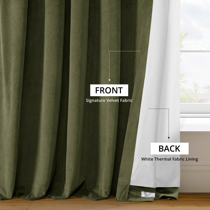 Olivia Velvet Blackout Curtain | Thermal Insulating Window Panel