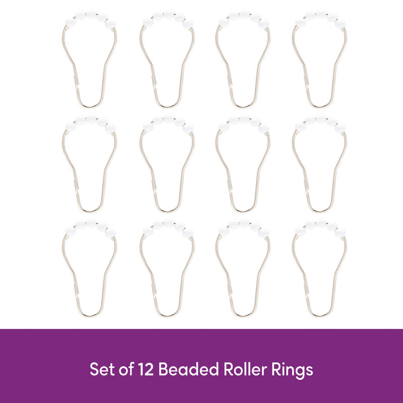 PEVA Shower Curtain Liner with 12 Metal Hooks - Waterproof Bath Set