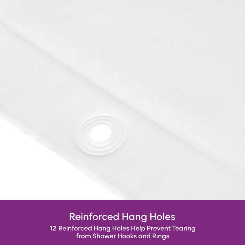 PEVA Shower Curtain Liner with 12 Metal Hooks - Waterproof Bath Set