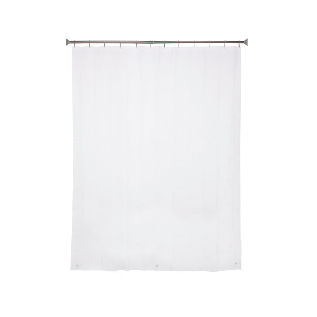 PEVA Shower Curtain Liner with 12 Metal Hooks - Waterproof Bath Set