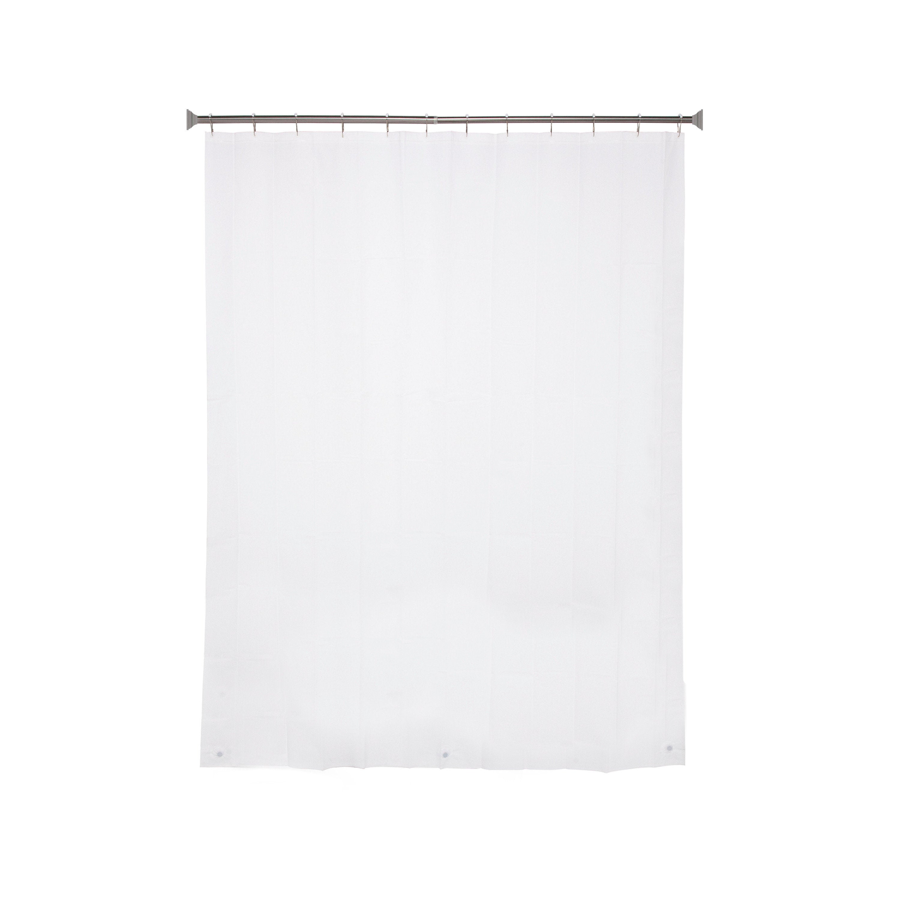 PEVA Shower Curtain Liner with 12 Metal Hooks - Waterproof Bath Set