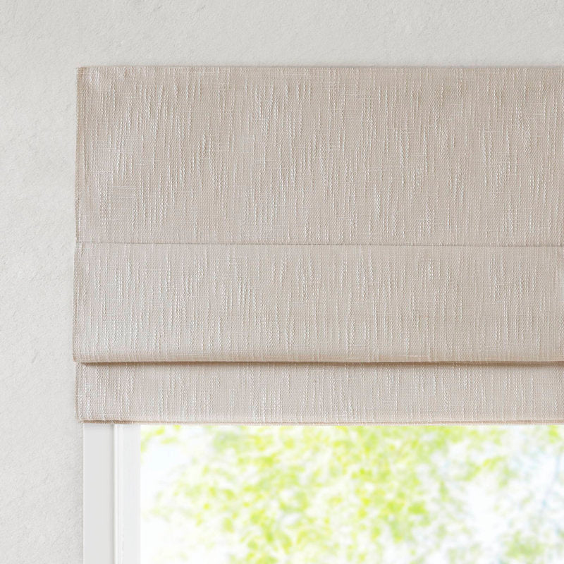 Quincy Cordless Blackout Roman Shade - Linen Textured Window Treatment
