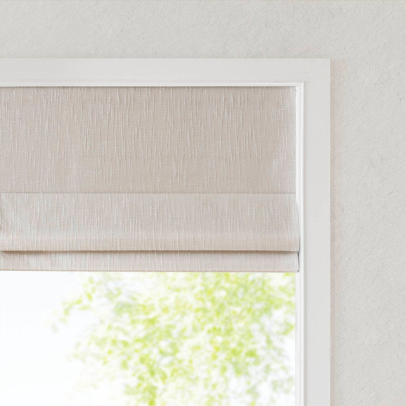 Quincy Cordless Blackout Roman Shade - Linen Textured Window Treatment