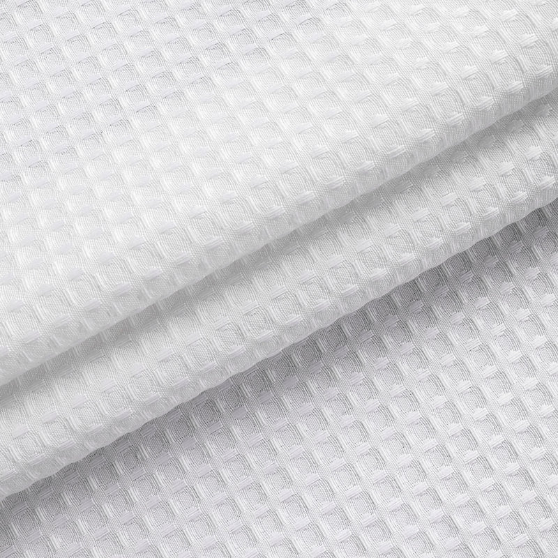 Waffle Weave Shower Curtain with Snap-in Liner & Sheer Window
