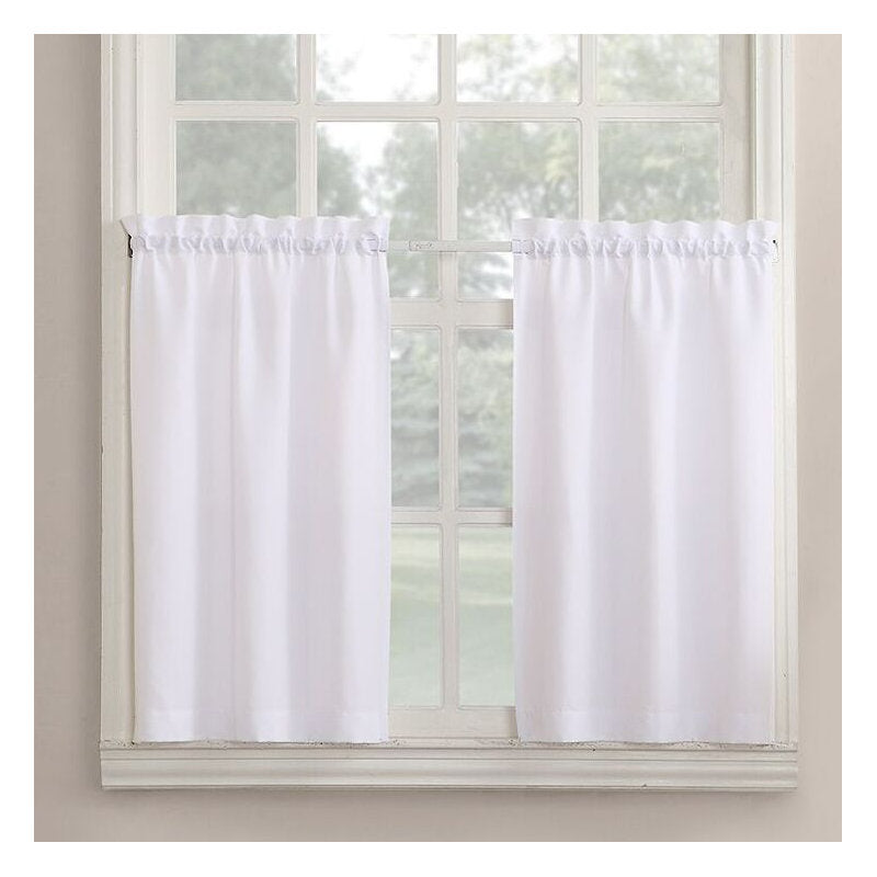 Semi-Sheer 3-Piece Curtain Valance and Tier Set for Kitchen Windows