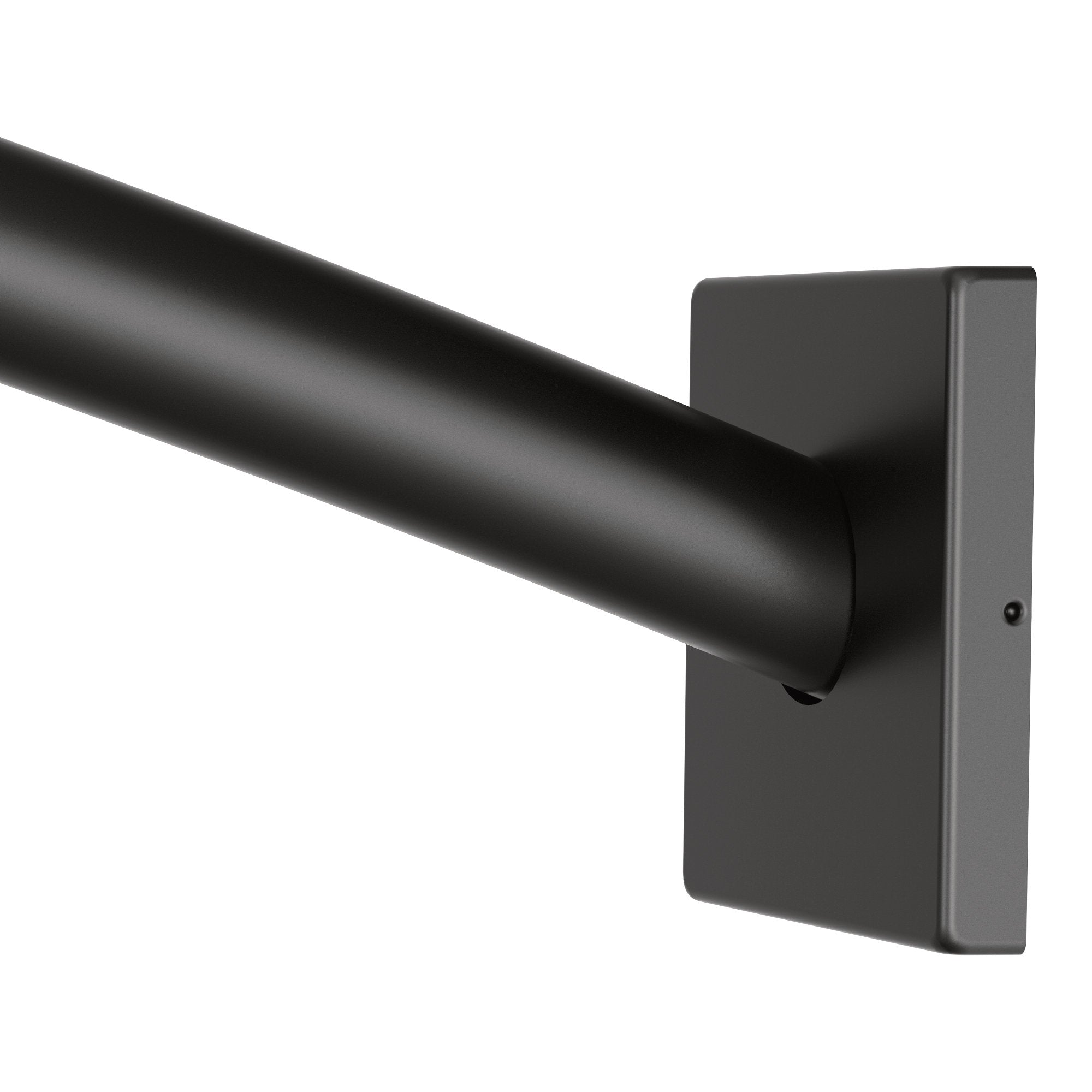 Triva Curved Fixed Shower Curtain Rod - Matte Black Modern Bathroom