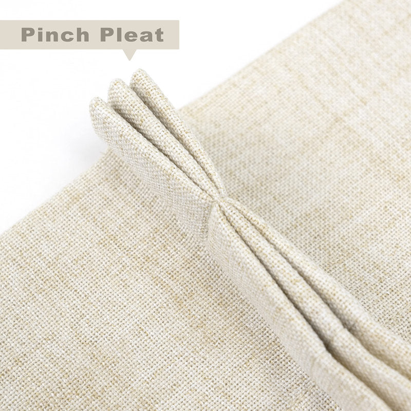 Pinch Pleat Linen Textured Kitchen Valance - Light Filtering