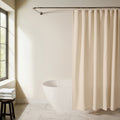 Waffle Weave Cotton Blend Shower Curtain - Ivory 72x72 Spa Style
